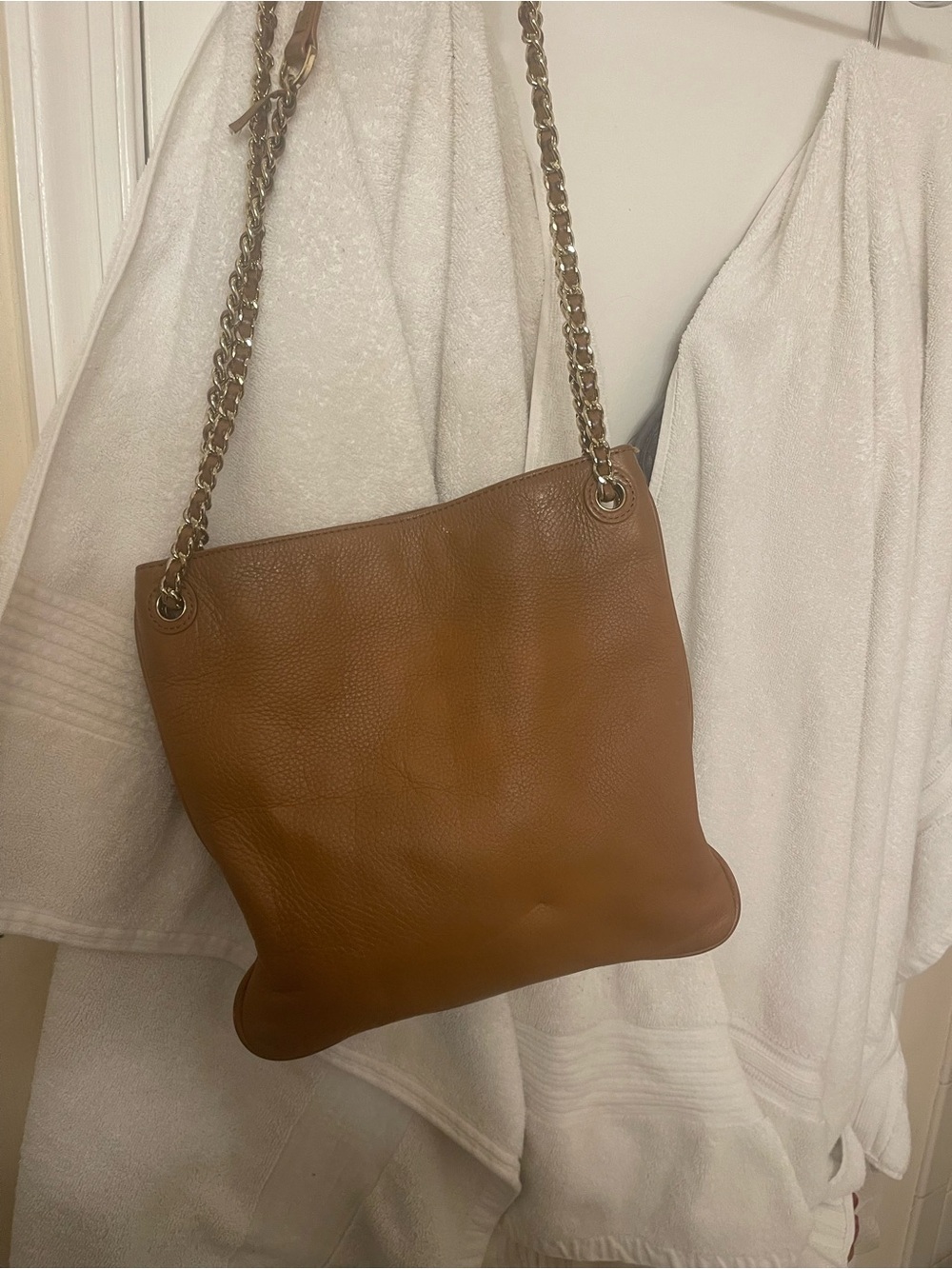 Tory Burch Cognac Leather Chain-Shoulder Bag - Picture 5 of 6